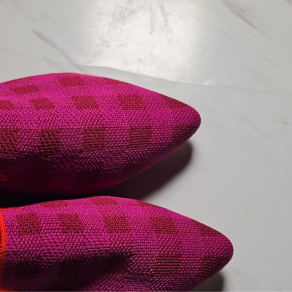 Rothy's Women's Pink Red Blue Checkered Slip-On Flats Pointed Toe US 8 - Picture 3 of 5